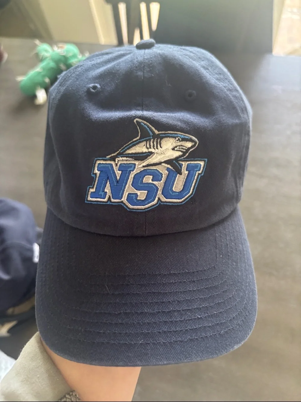 NSU Shark Embroidered Navy Baseball Cap - Picture 1 of 6